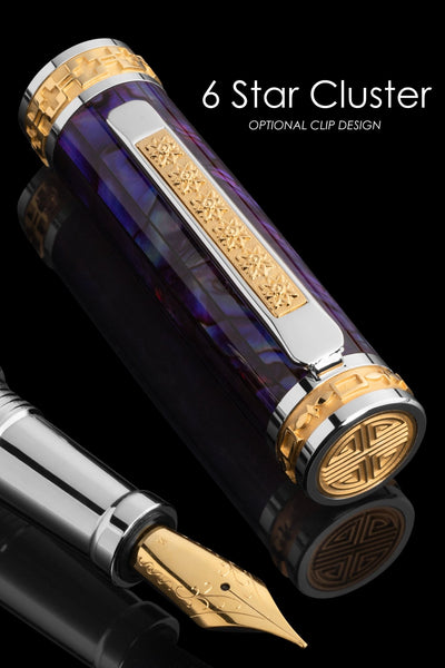 Pitchman Closer Purple Abalone Shell Fountain Pen