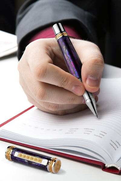 Pitchman Closer Purple Abalone Shell Fountain Pen