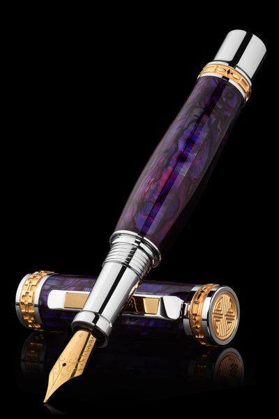 Pitchman Closer Purple Abalone Shell Fountain Pen