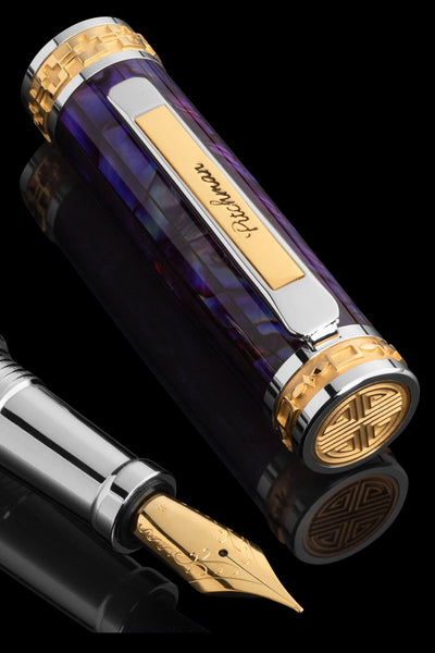 Pitchman Closer Purple Abalone Shell Fountain Pen