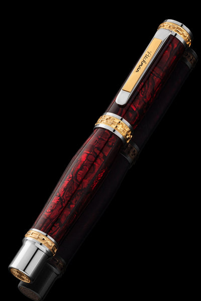 Pitchman Closer Red Abalone Shell Fountain Pen
