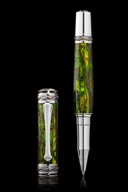 Pitchman Tycoon Rollerball Pen - Luxury Pen - Signature Pen - Abalone Shell