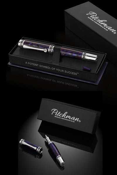Pitchman Tycoon Lustrous Purple Abalone Shell Rollerball Pen