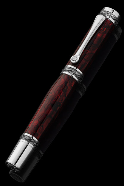 Tycoon Lustrous Red Abalone Shell Rollerball Pen